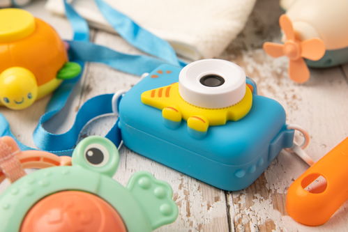 藍色可愛兒童相機玩具母嬰用品攝影圖 st攝影